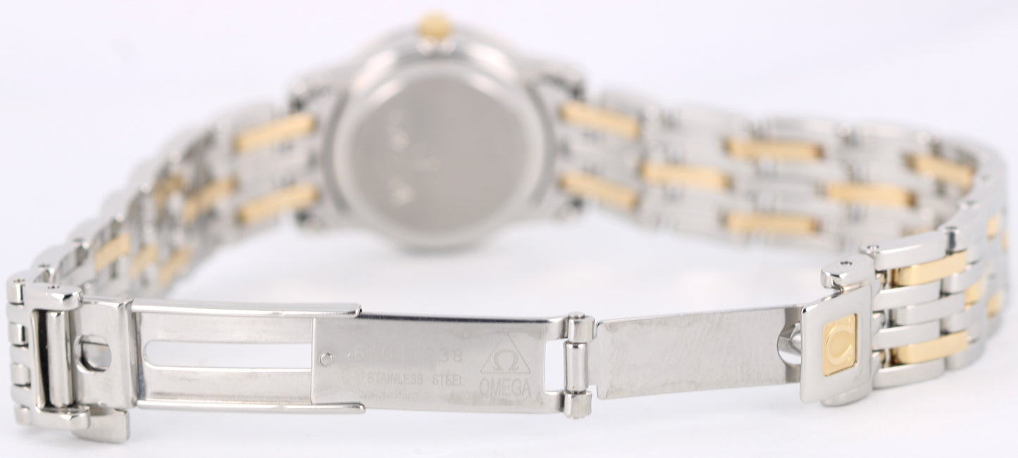 Omega De Ville Prestige Two-Tone Gold Steel Silver 22mm 4370.31.00 Quartz Watch