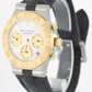 BVLGARI Diagono Two-Tone 18k Yellow Gold Steel White 36mm CH 35 SG Leather Watch