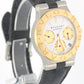 BVLGARI Diagono Two-Tone 18k Yellow Gold Steel White 36mm CH 35 SG Leather Watch
