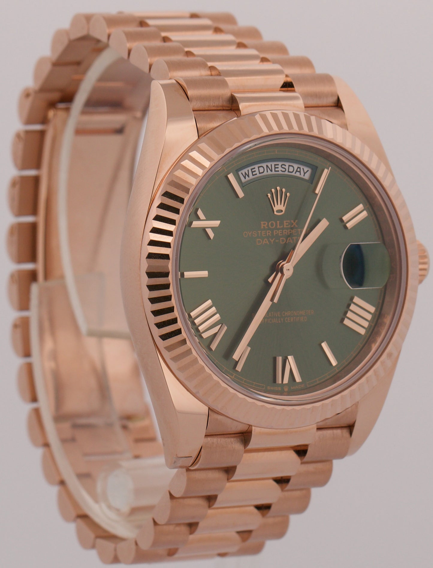 NEW 2026 PAPERS Rolex Day-Date President 40mm OLIVE GREEN 18K Gold 228235 BOX