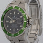 Rolex Submariner Date BLACK Stainless Steel GREEN No-Holes 40mm Watch 16610