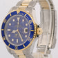1987 Rolex Submariner Date LAPIS BLUE Two-Tone 18K Gold Steel 40mm 16803 Watch