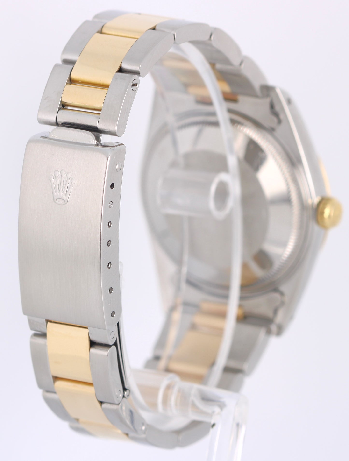 VINTAGE Rolex Oyster Perpetual DATE Two-Tone Gold Steel Black 34mm 15053 Watch