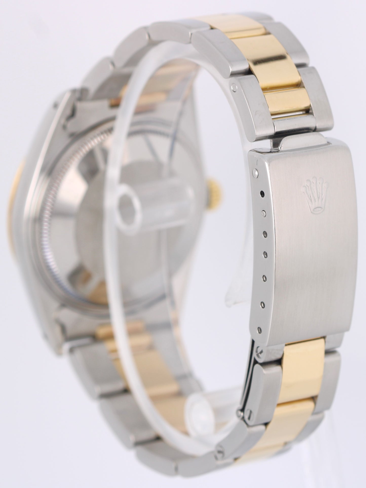 VINTAGE Rolex Oyster Perpetual DATE Two-Tone Gold Steel Black 34mm 15053 Watch