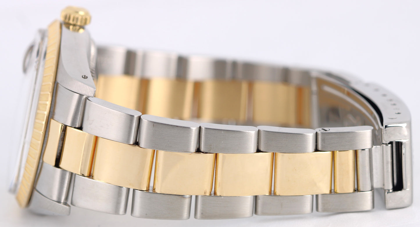 VINTAGE Rolex Oyster Perpetual DATE Two-Tone Gold Steel Black 34mm 15053 Watch