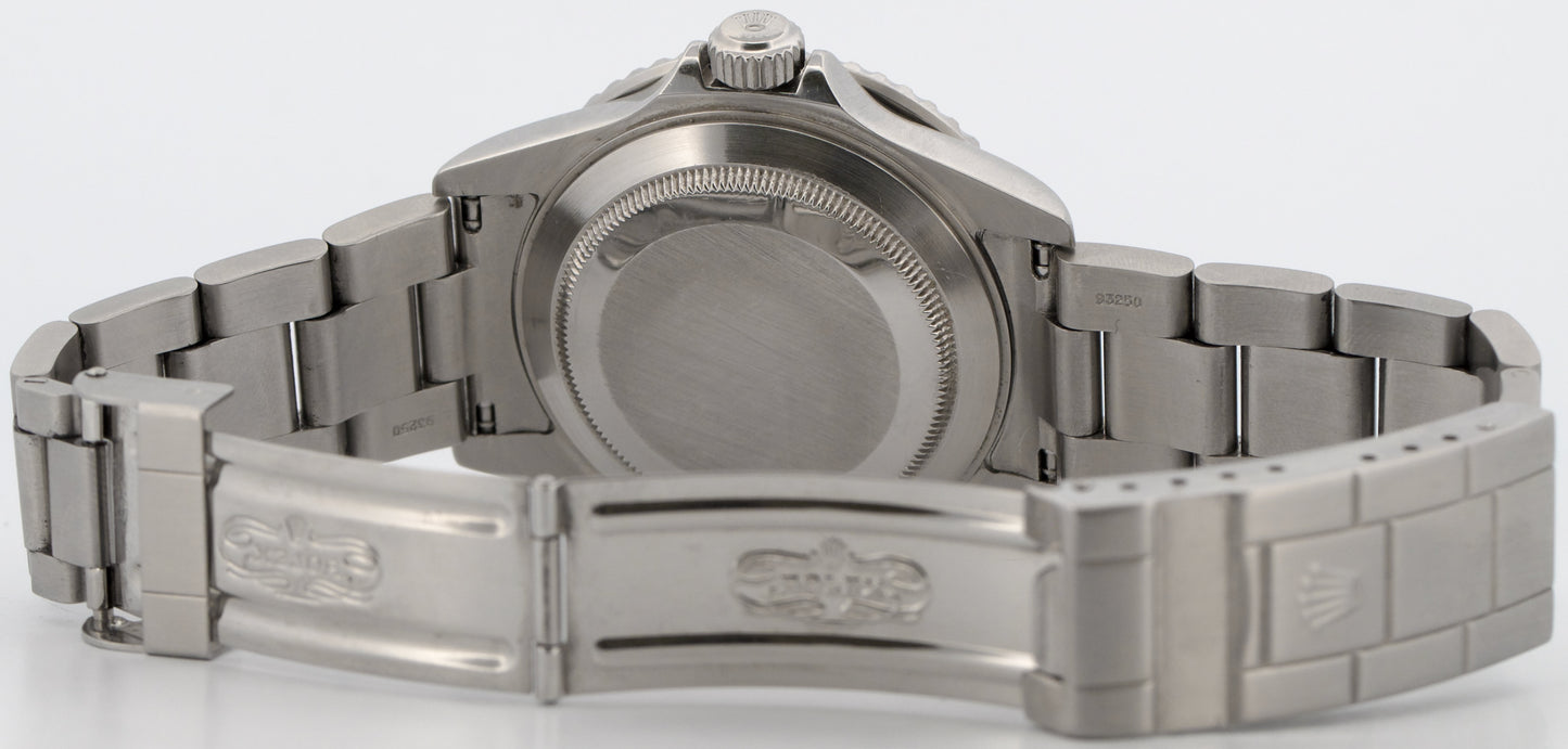 Rolex Submariner Date BLACK Stainless Steel GREEN No-Holes 40mm Watch 16610