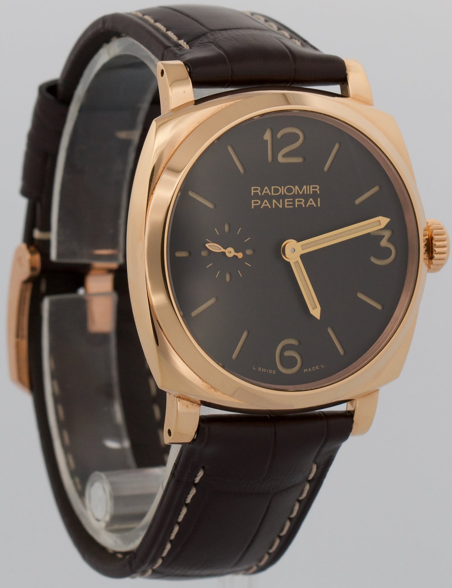 2015 PAPERS Panerai Radiomir 18K Rose Gold PAM00513 42mm Manual Watch PAM513 BOX