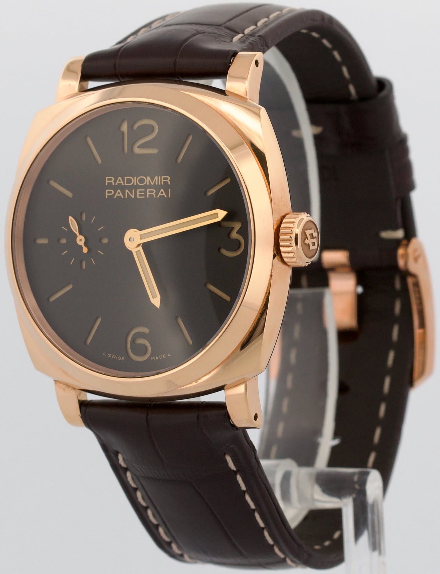 2015 PAPERS Panerai Radiomir 18K Rose Gold PAM00513 42mm Manual Watch PAM513 BOX