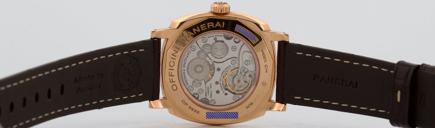 2015 PAPERS Panerai Radiomir 18K Rose Gold PAM00513 42mm Manual Watch PAM513 BOX