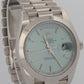 Rolex Day-Date President 40mm 950 Platinum GLACIER BLUE MOTIF Smooth 228206 BOX