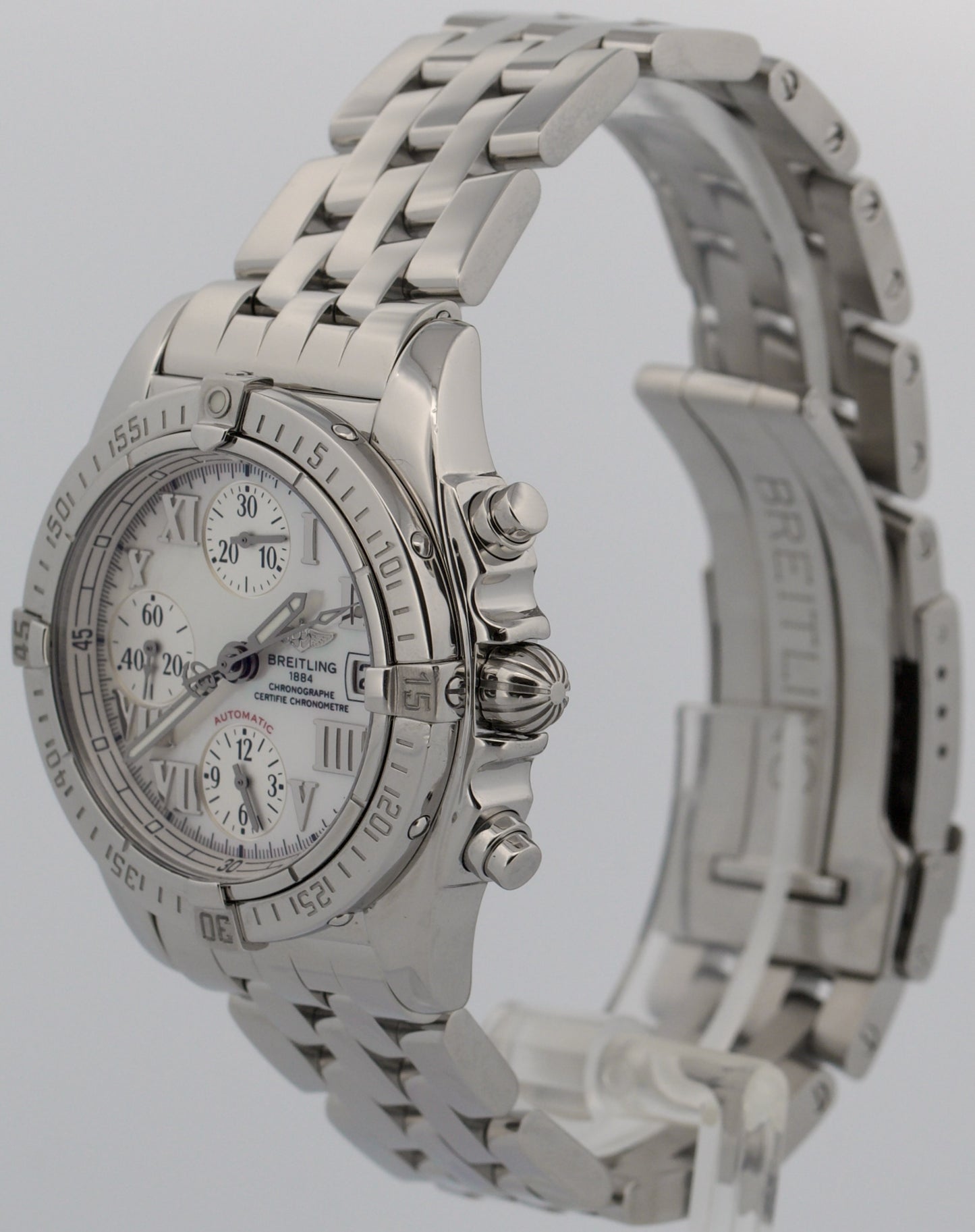 Breitling Cockpit Chronograph MOTHER OF PEARL Roman 39mm Stainless Steel A13358