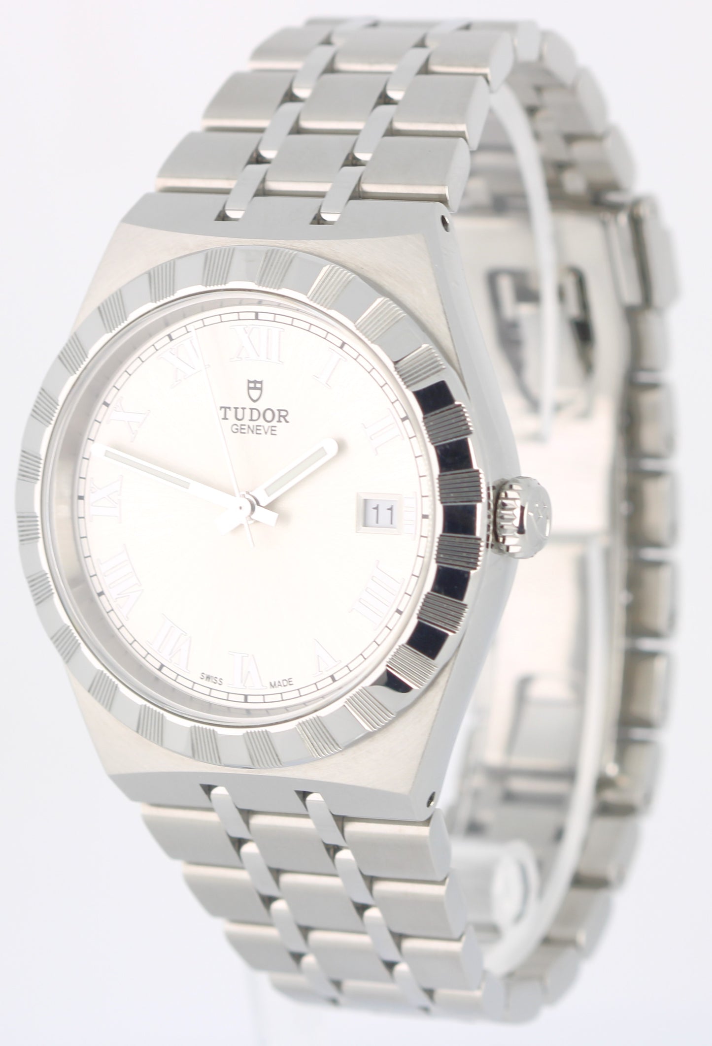 2024 PAPERS Tudor Royal Steel Silver Roman Numeral 38mm 28500 NOTCHED Watch BOX