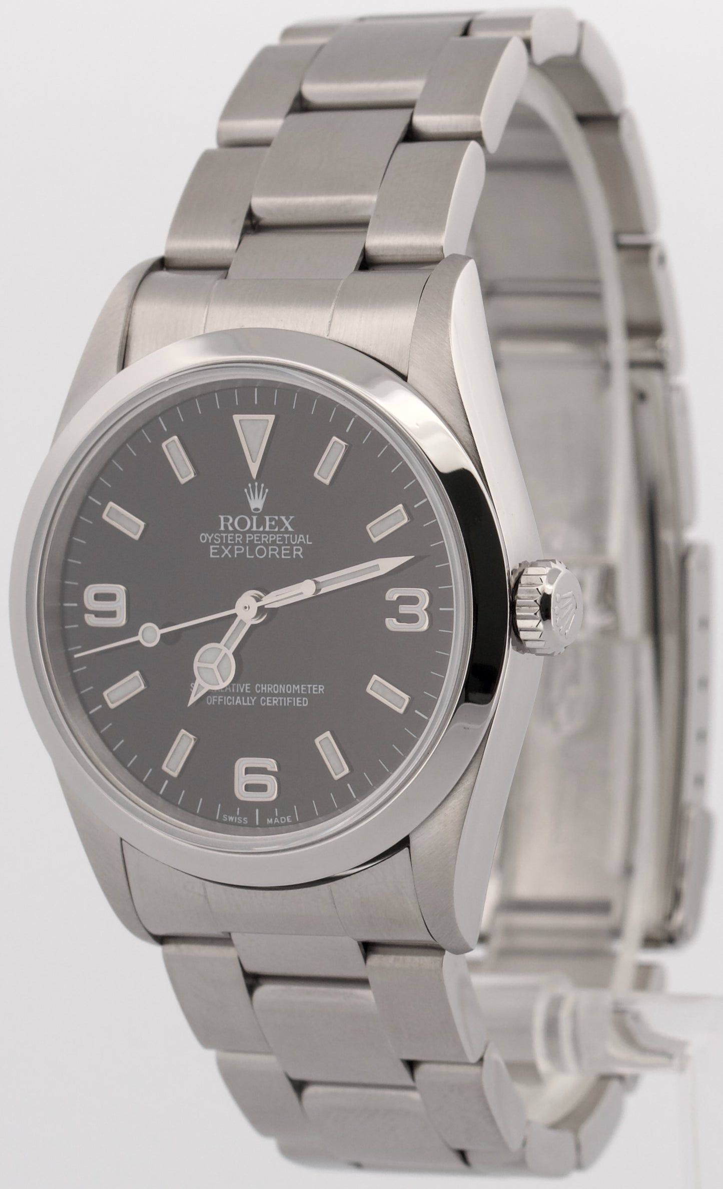 Rolex Explorer I BLACK 36mm 3-6-9 Stainless Steel Automatic Oyster Watch 14270