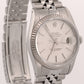 Rolex DateJust SILVER LINEN 36mm Stainless Steel 18K White Gold JUBILEE 16234