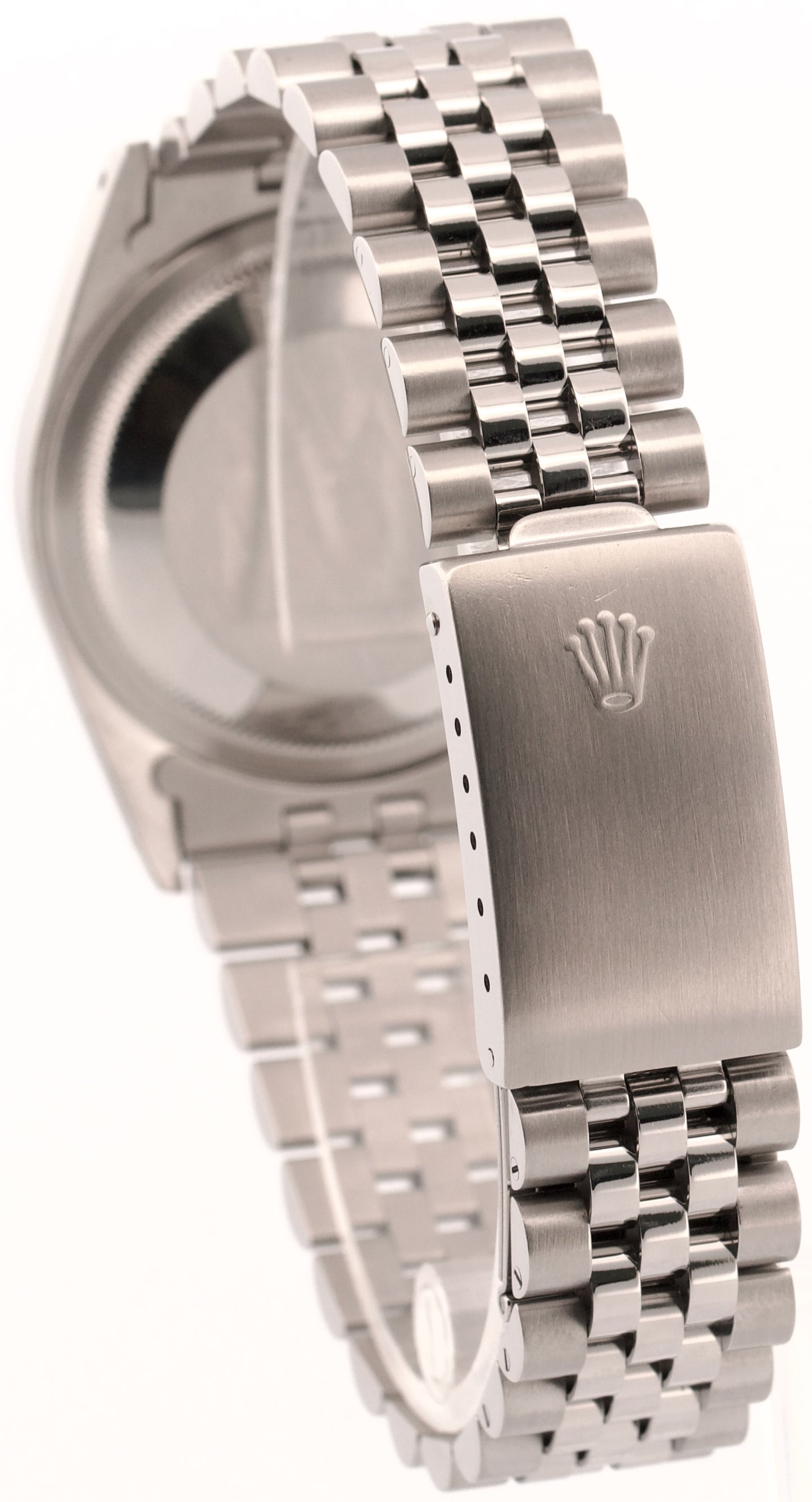Rolex DateJust SILVER LINEN 36mm Stainless Steel 18K White Gold JUBILEE 16234