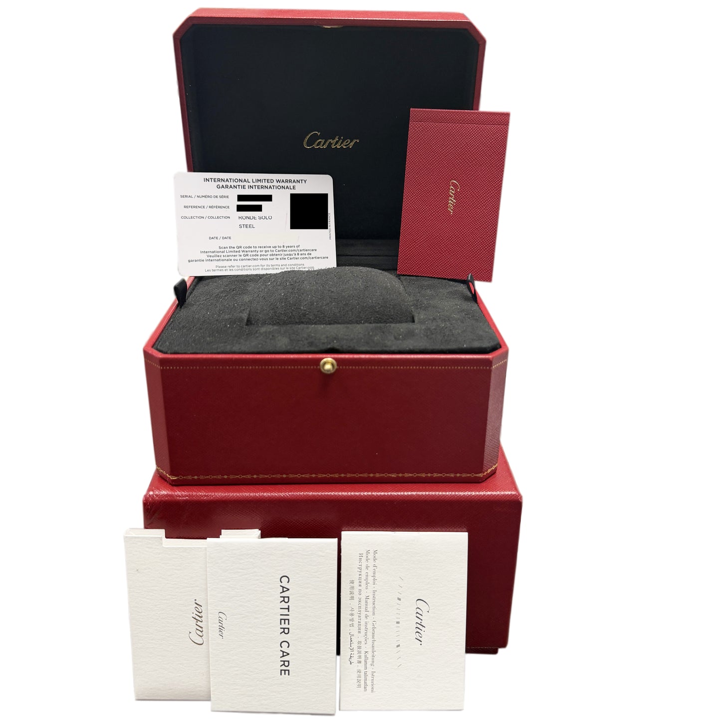 Cartier Ronde Solo PAPERS Steel Silver Roman Numeral 42mm W6701011 Watch BOX