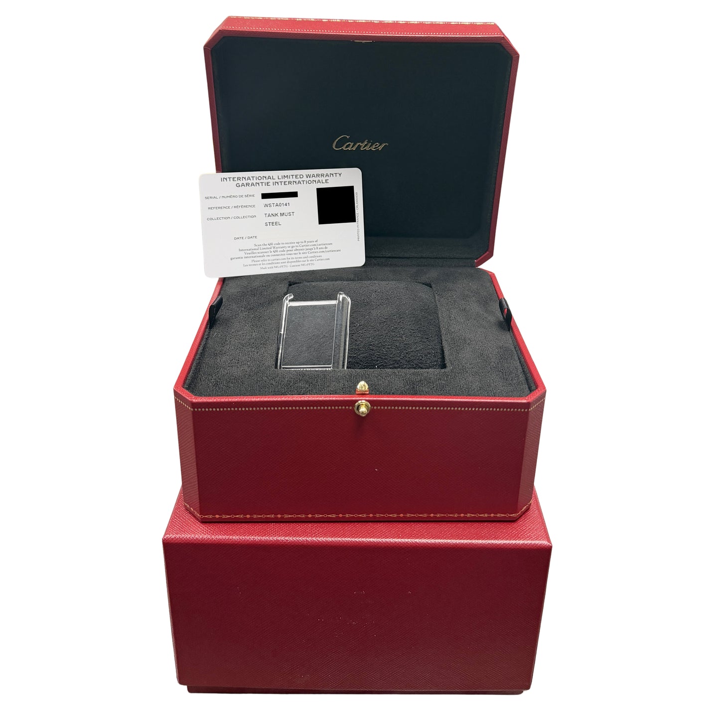 Cartier Tank Must PAPERS Steel Silver 41mmX31mm WSTA0141 4324 Leather Watch BOX