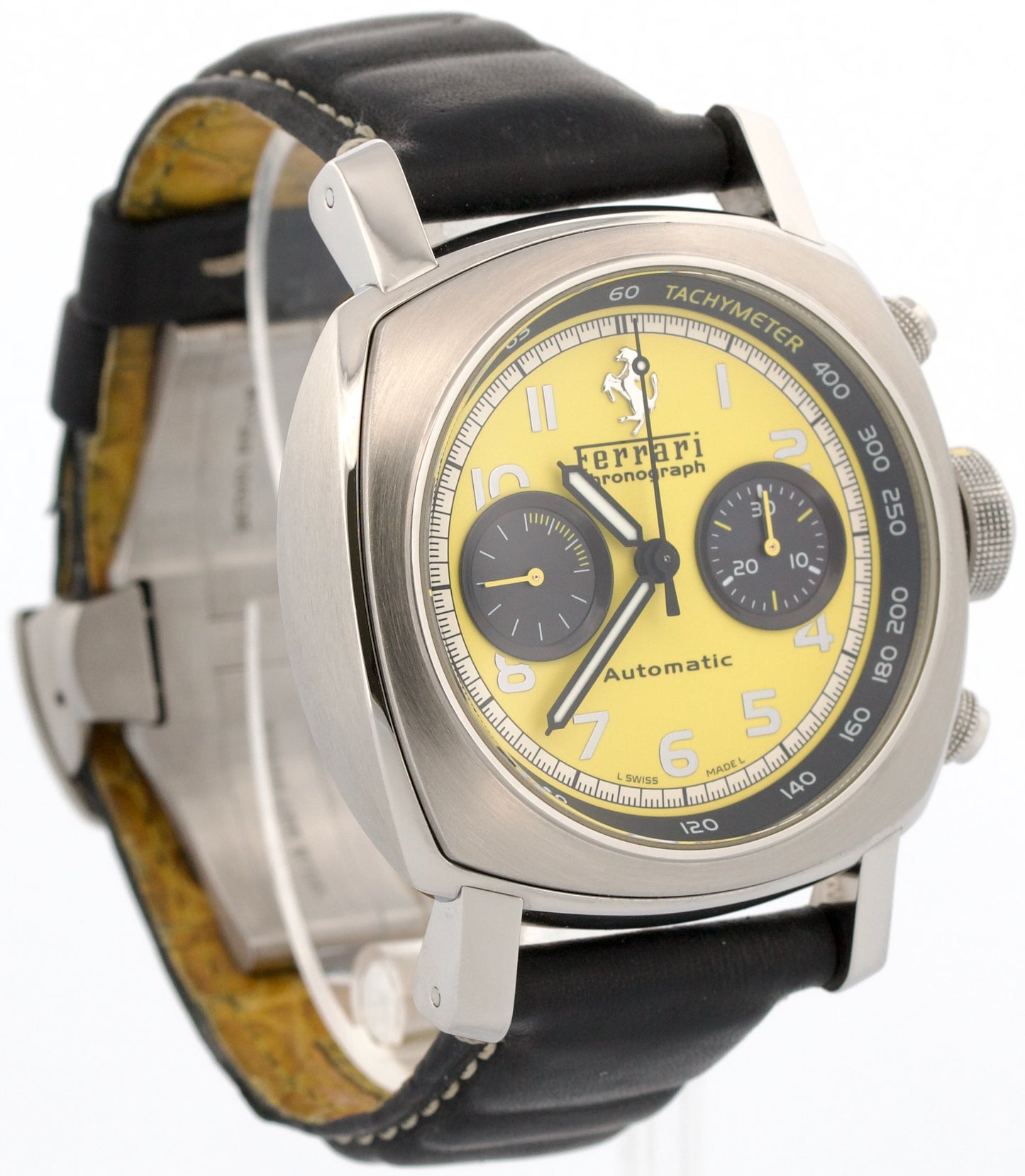 Panerai Ferrari Chronograph Granturismo YELLOW Stainless Leather 45mm FER00011