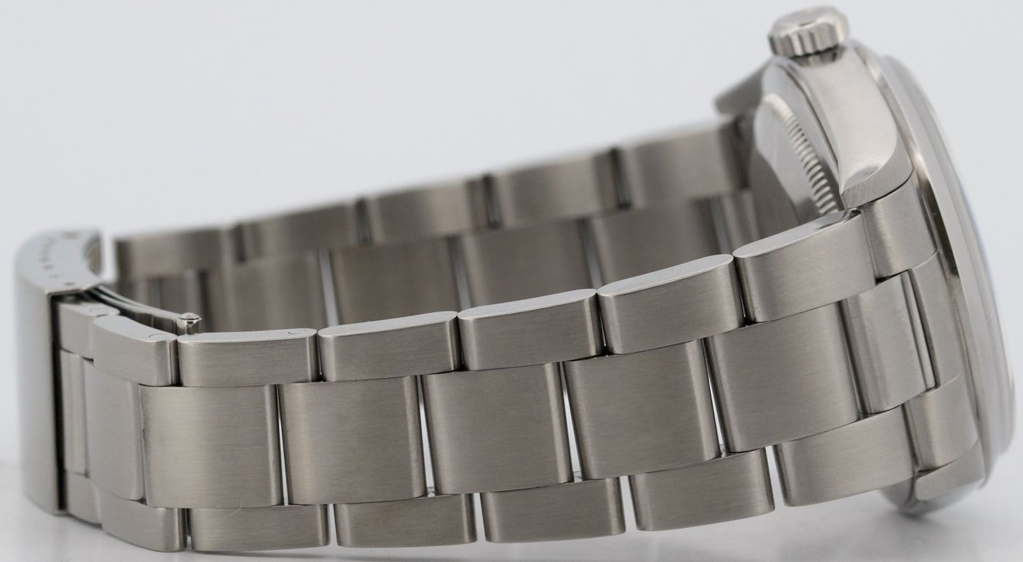 Rolex DateJust 36mm BLUE ROMAN Smooth Stainless Steel OYSTER Watch 16200