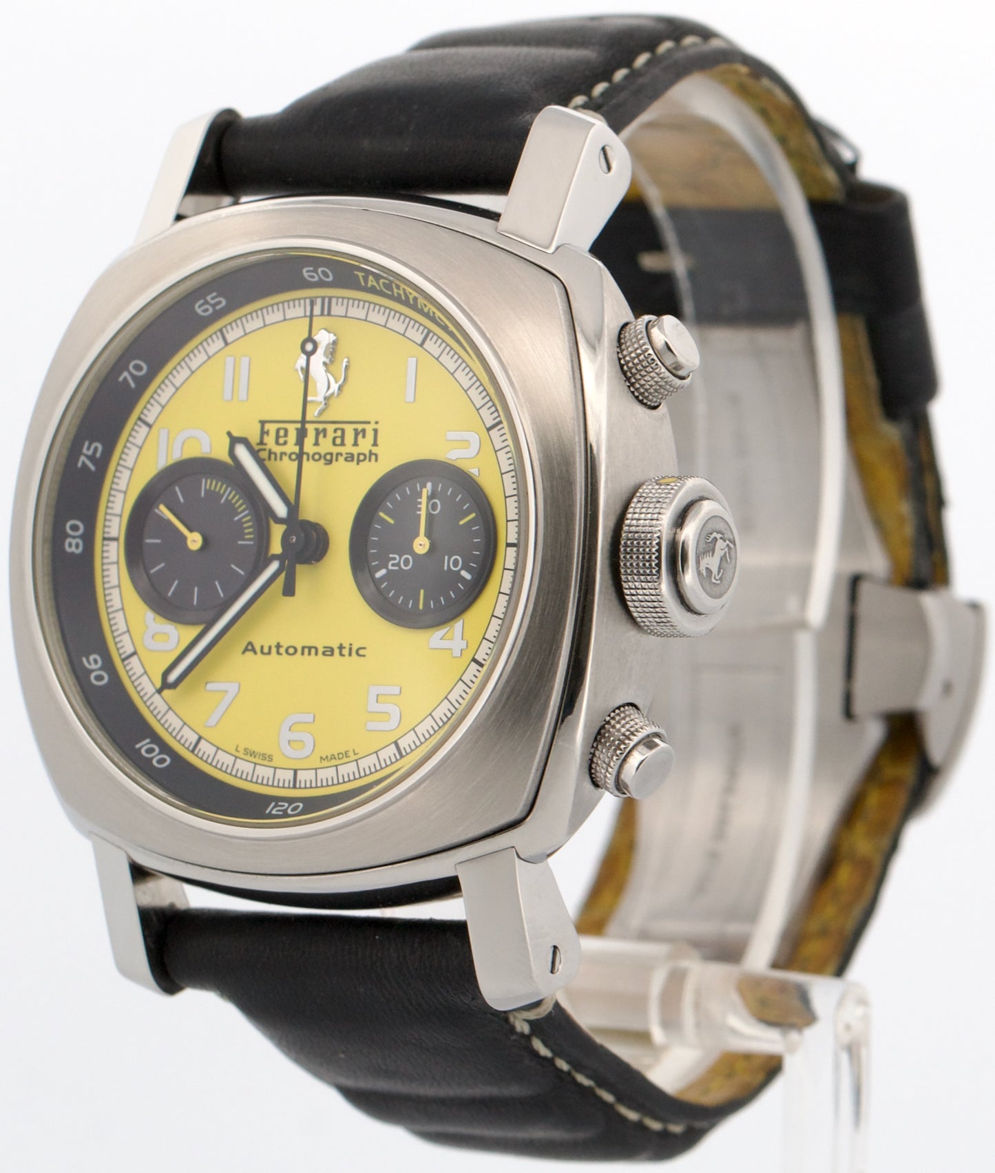 Panerai Ferrari Chronograph Granturismo YELLOW Stainless Leather 45mm FER00011