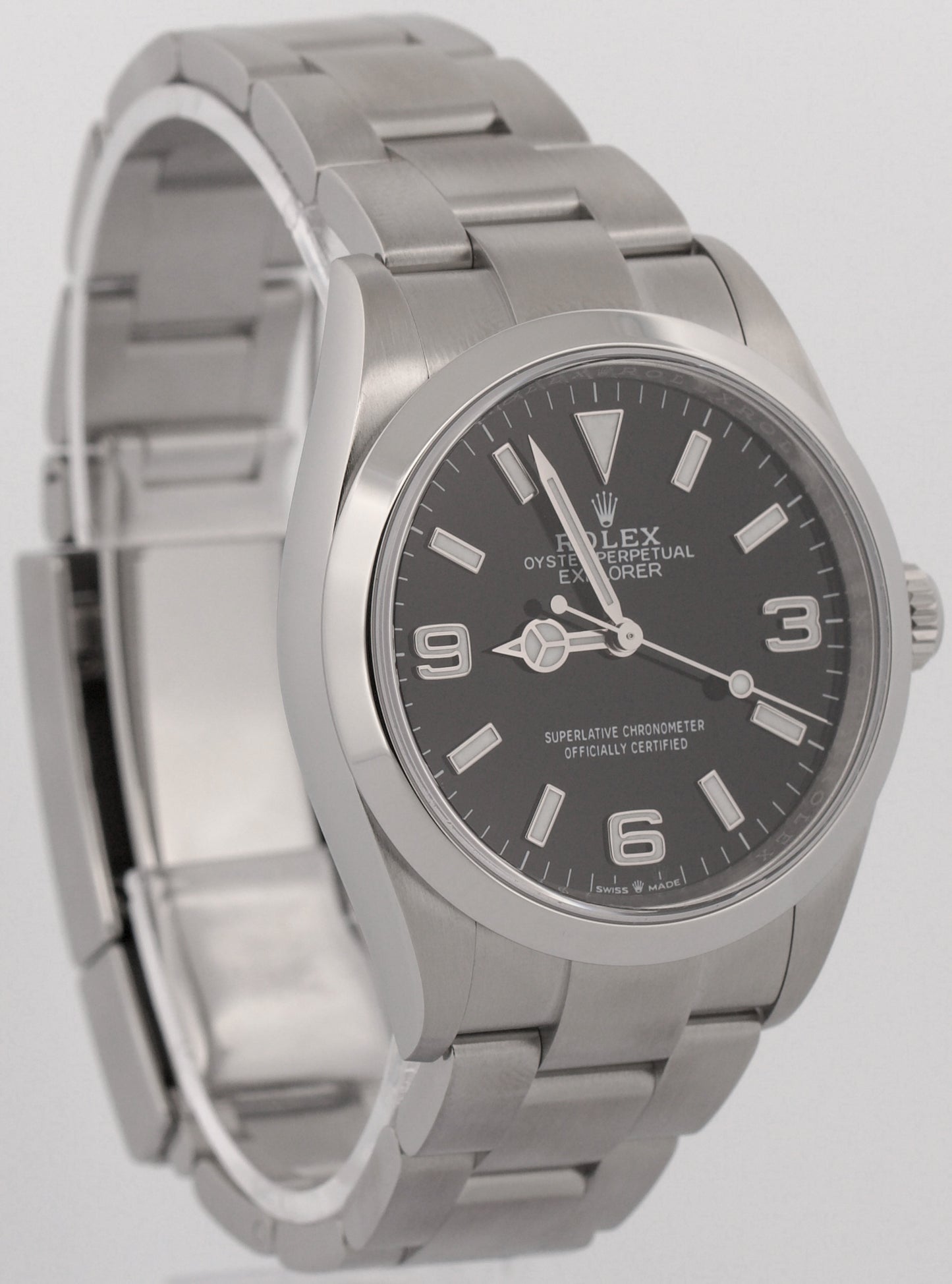 2025 PAPERS Rolex Explorer I BLACK 36mm Stainless Steel 3-6-9 Watch 124270 BOX