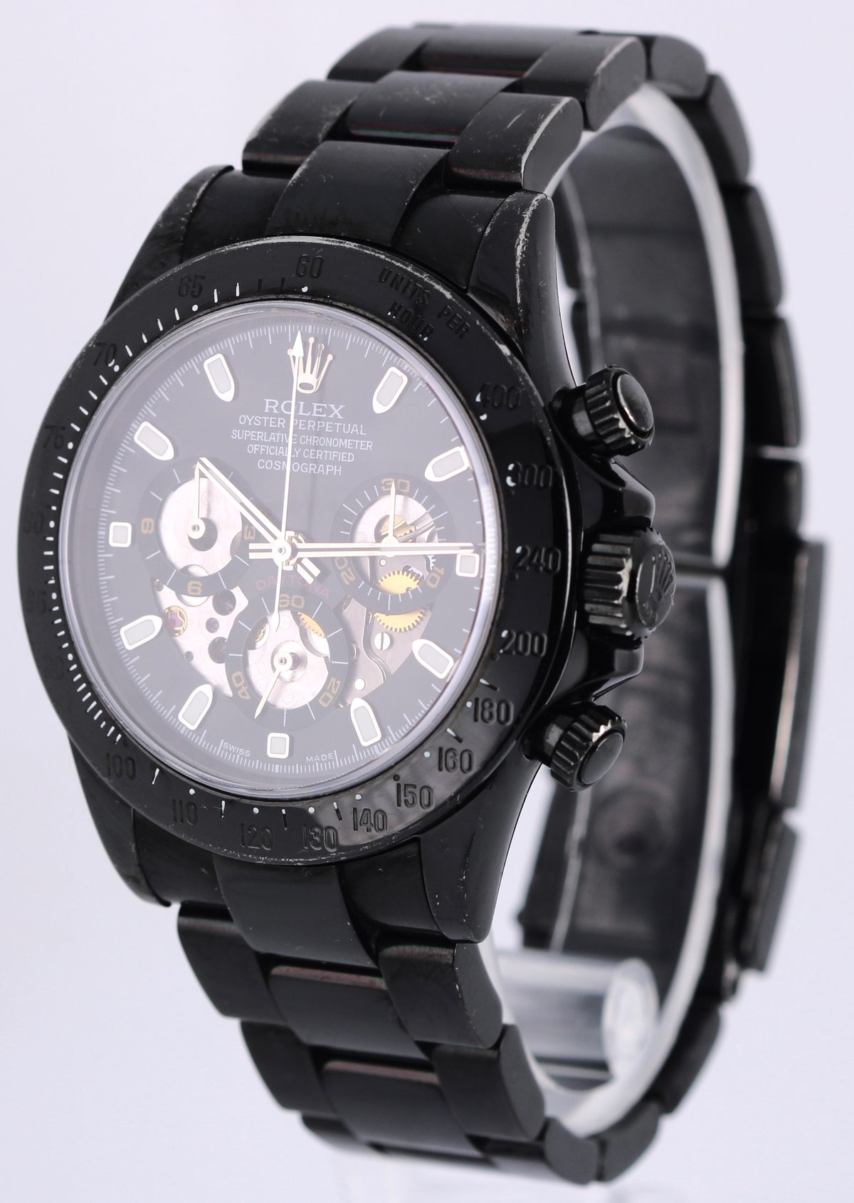 Rolex Daytona Cosmograph BLACK PVD COATED Stainless Steel 40mm 116520 Watch