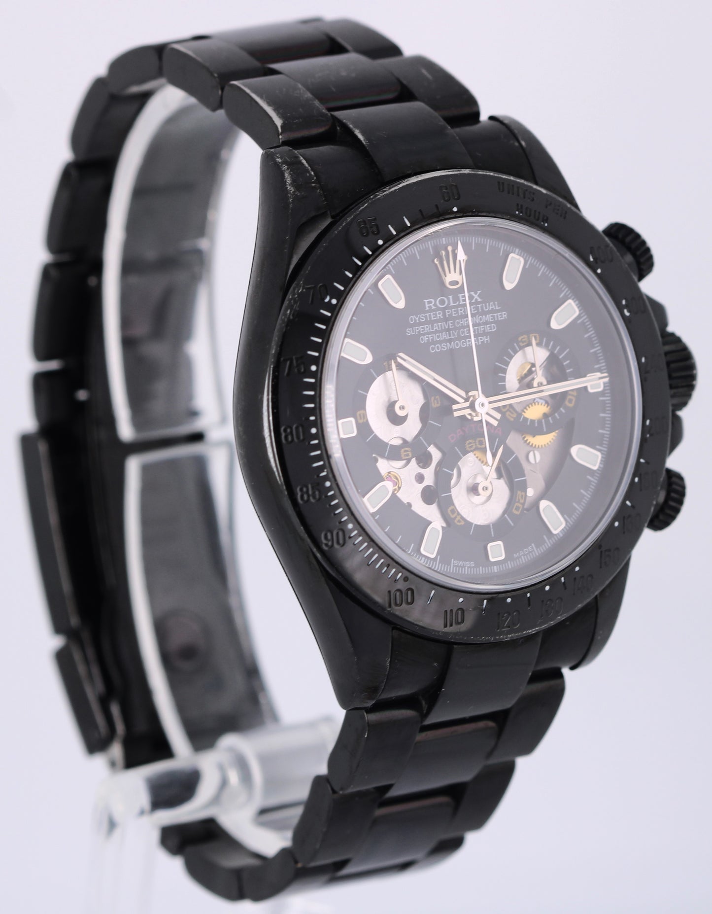 Rolex Daytona Cosmograph BLACK PVD COATED Stainless Steel 40mm 116520 Watch