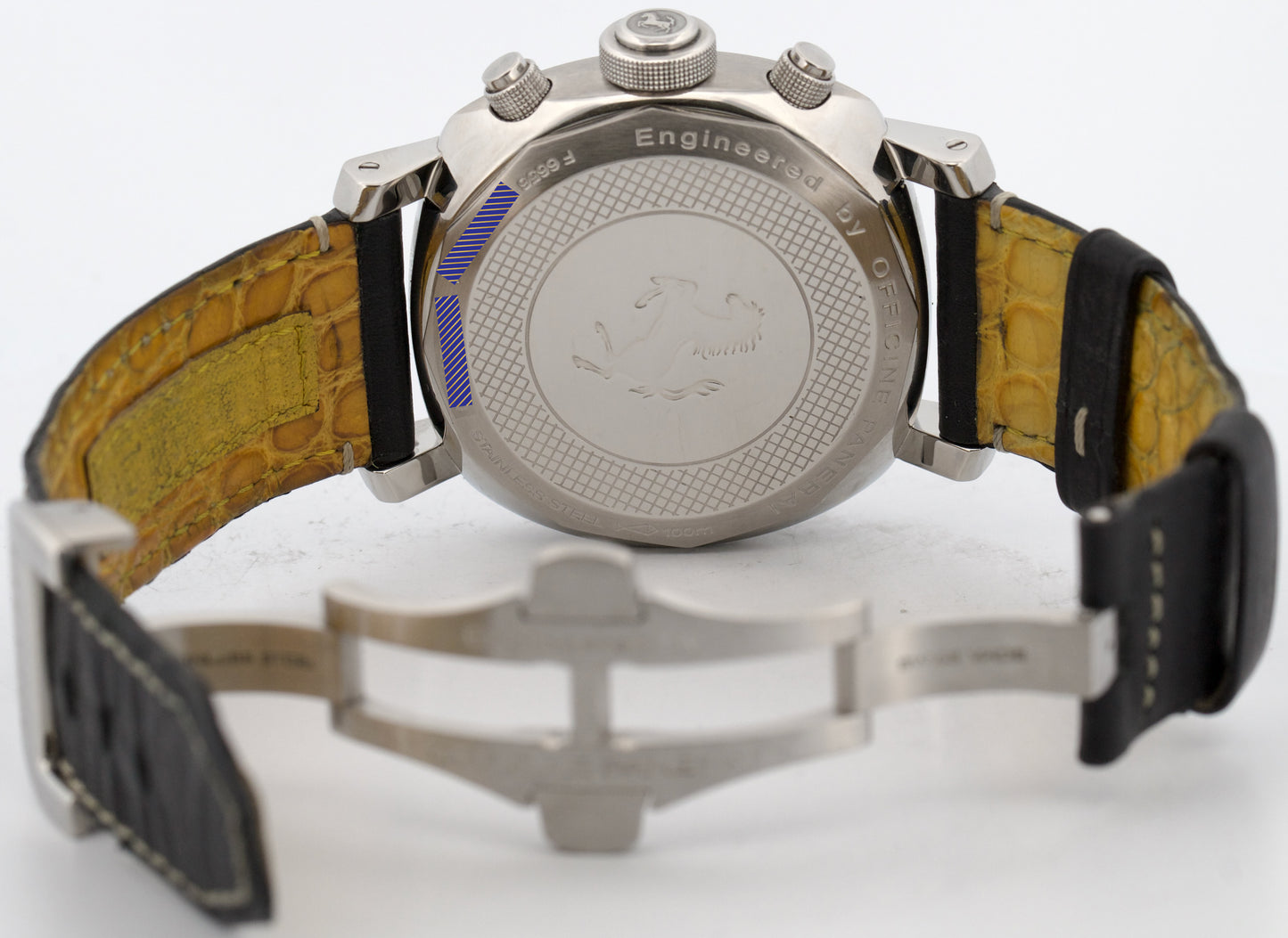 Panerai Ferrari Chronograph Granturismo YELLOW Stainless Leather 45mm FER00011
