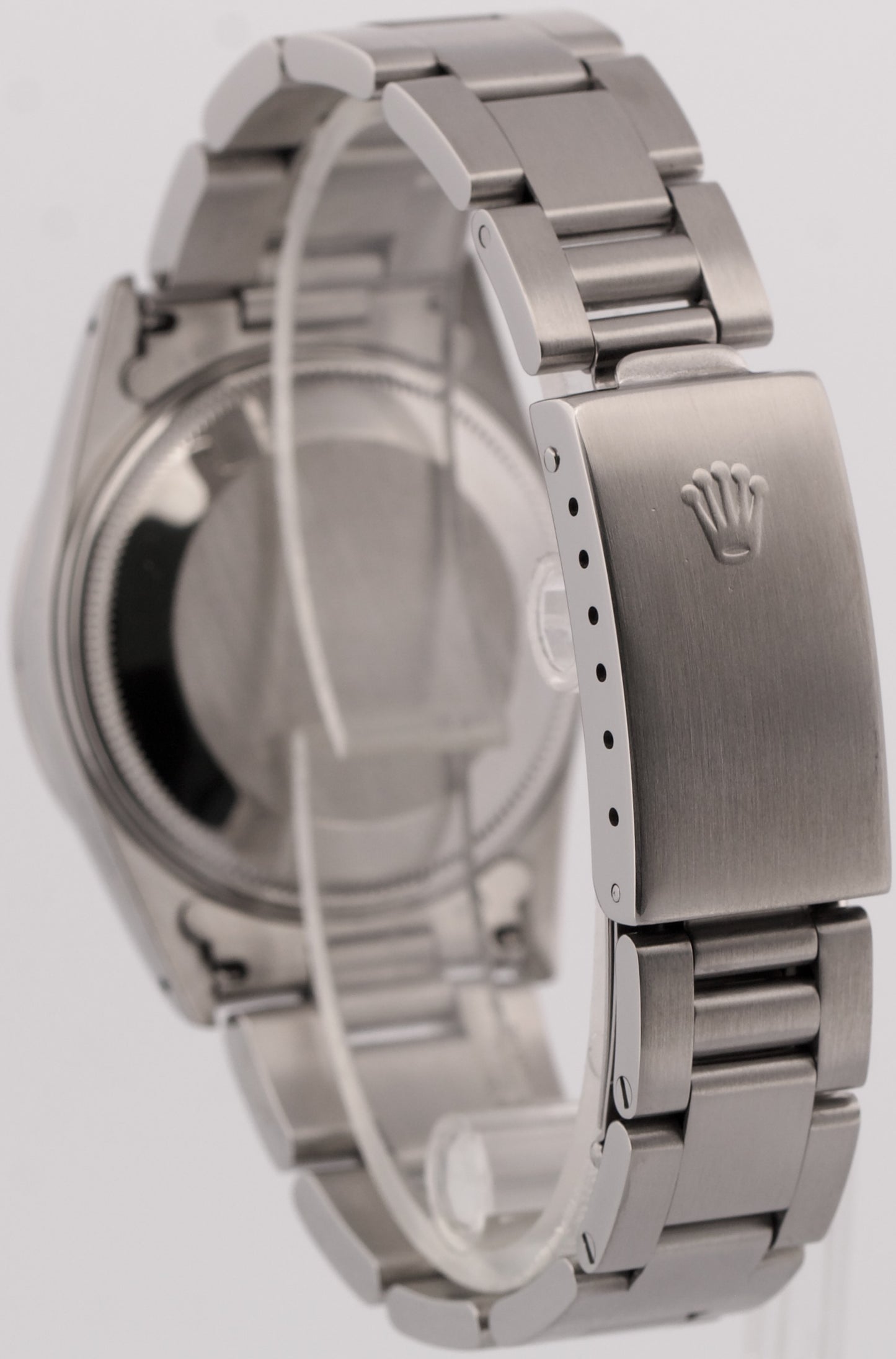 VINTAGE 1982 Rolex Oyster Perpetual Date SILVER 34mm Steel Oyster Watch 15000