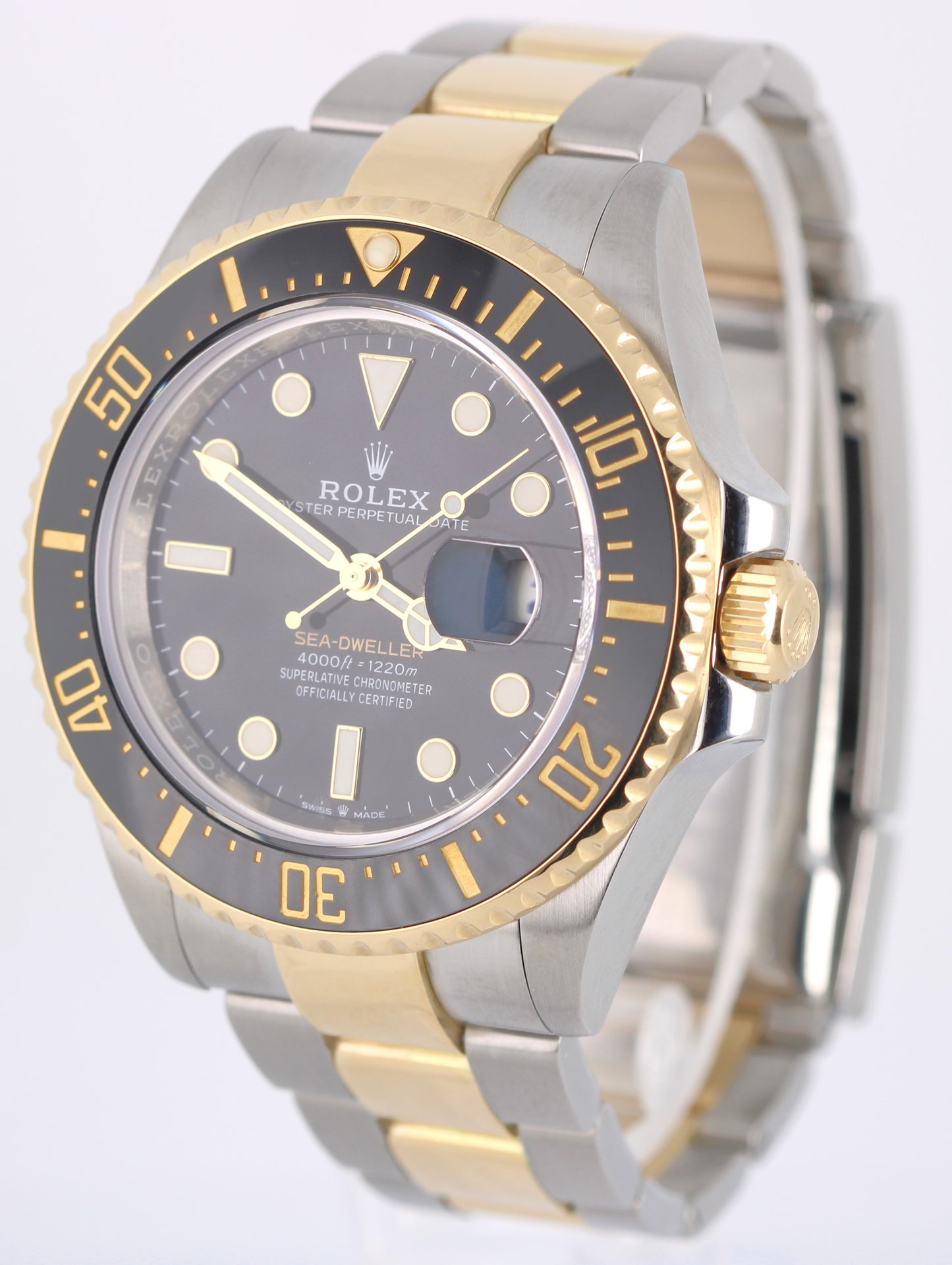 RSC Rolex Sea-Dweller Two-Tone 18k Gold Steel Black 43mm 126603 Watch BOX