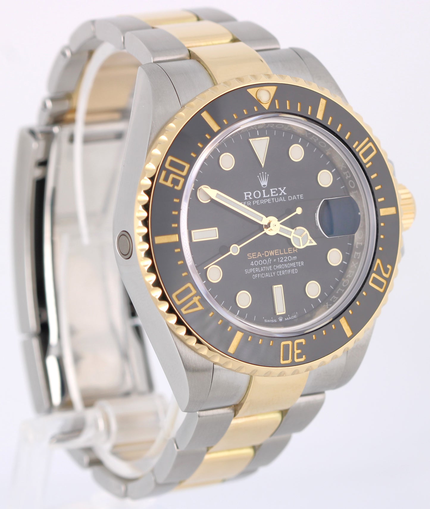 RSC Rolex Sea-Dweller Two-Tone 18k Gold Steel Black 43mm 126603 Watch BOX