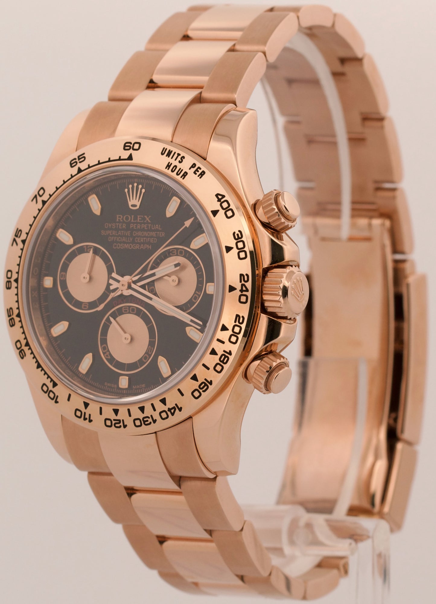 NOS 2011 PAPERS Rolex Daytona Cosmograph BLACK 40mm 18K Rose Gold 116505 BOX