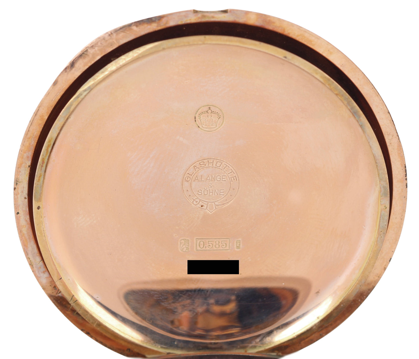 VINTAGE 1905 A. Lange & Sohne Glashutte DUF PAPER 14k Gold 52mm Pocket Watch BOX