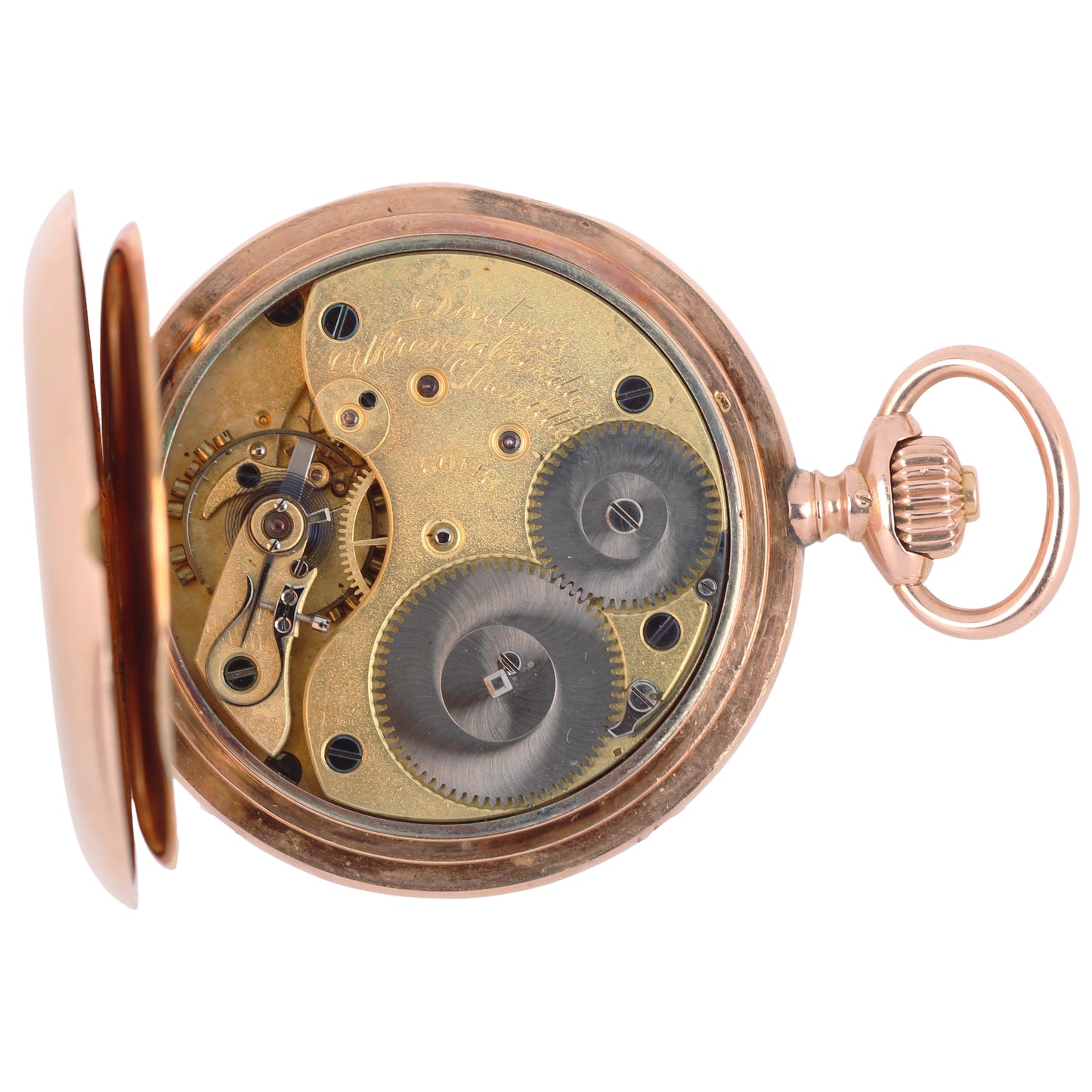 VINTAGE 1905 A. Lange & Sohne Glashutte DUF PAPER 14k Gold 52mm Pocket Watch BOX