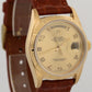 1991 Rolex Day-Date 36mm CHAMPAGNE ARABIC 18K Gold BARK Leather Watch 18248