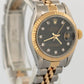 Rolex DateJust 26mm BLACK DIAMOND 18K Yellow Gold Stainless Steel JUBILEE 69173