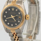 Rolex DateJust 26mm BLACK DIAMOND 18K Yellow Gold Stainless Steel JUBILEE 69173