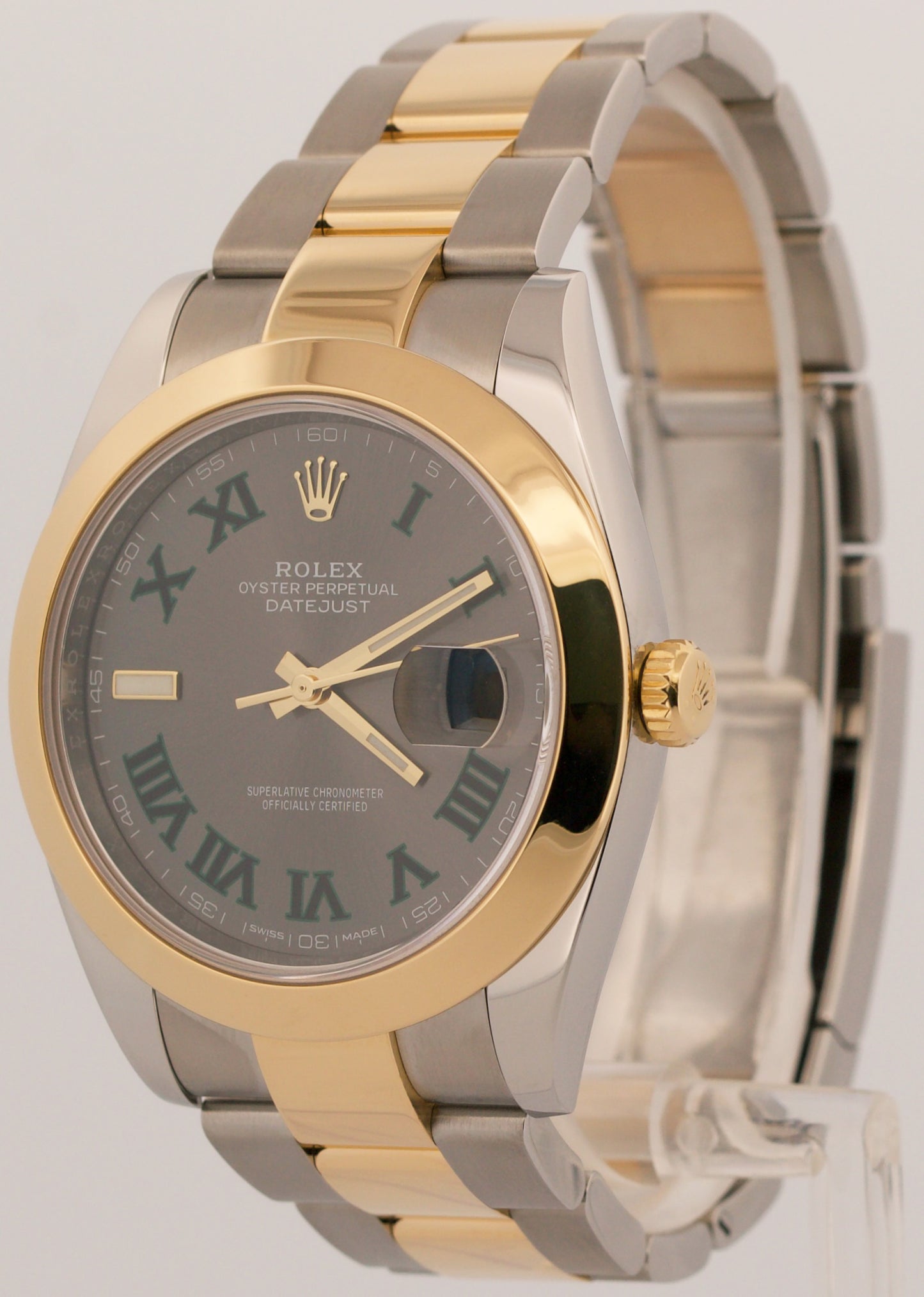 Rolex DateJust 41 WIMBLEDON Rhodium Roman 18k Gold Steel OYSTER 41mm 126303