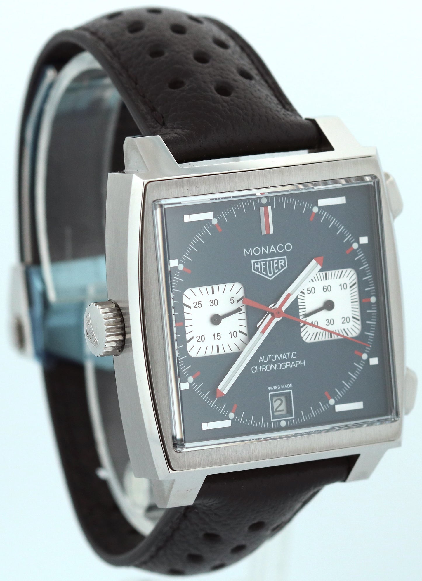 2025 Tag Heuer Monaco STEVE MCQUEEN Blue Leather Steel 39mm CAW211P.FC6356 BOX