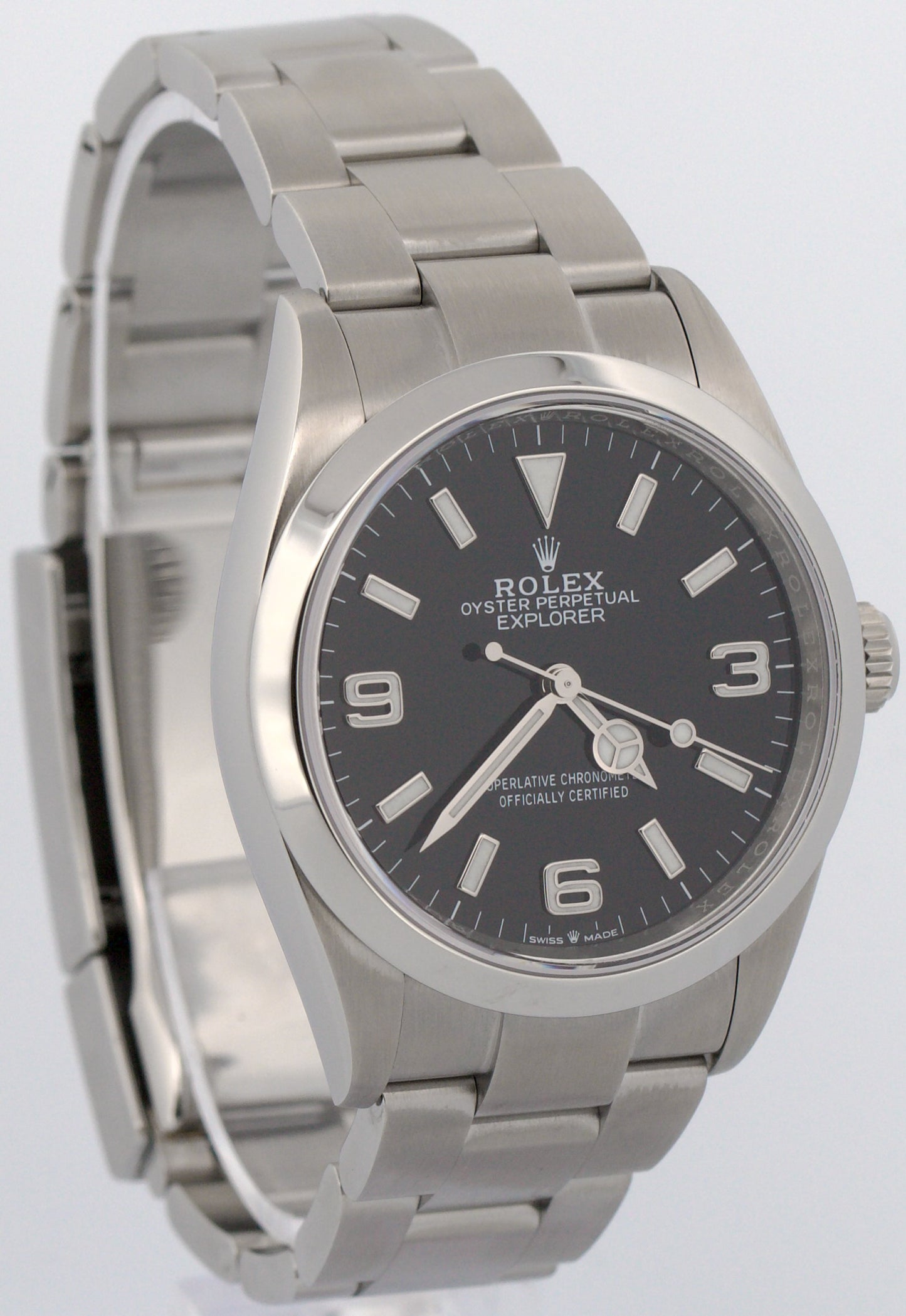 2022 PAPERS Rolex Explorer I BLACK 36mm Stainless Steel 3-6-9 Watch 124270 BOX