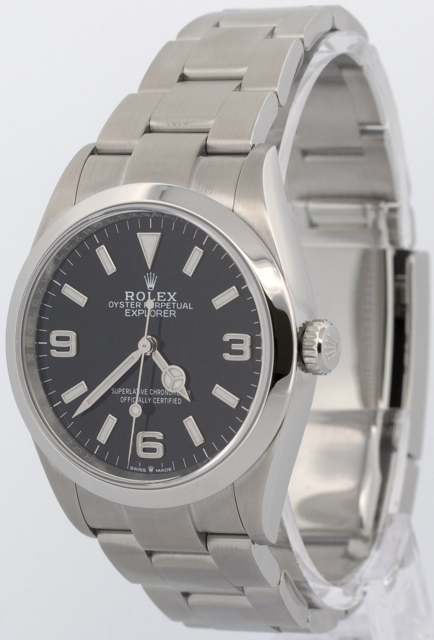 2022 PAPERS Rolex Explorer I BLACK 36mm Stainless Steel 3-6-9 Watch 124270 BOX