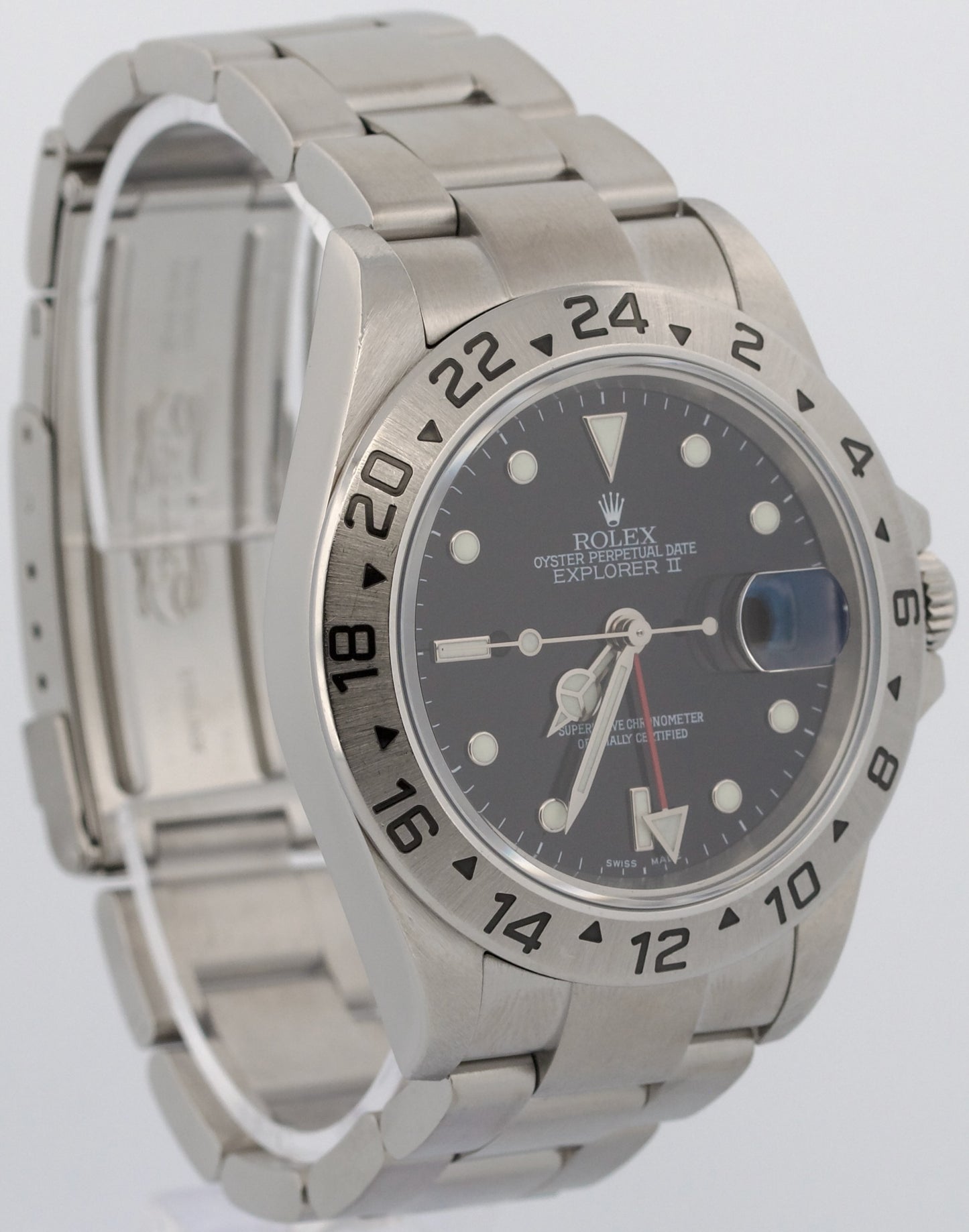 2006 PAPERS Rolex Explorer II 40mm BLACK Stainless Steel 16570 NO-HOLES BOX