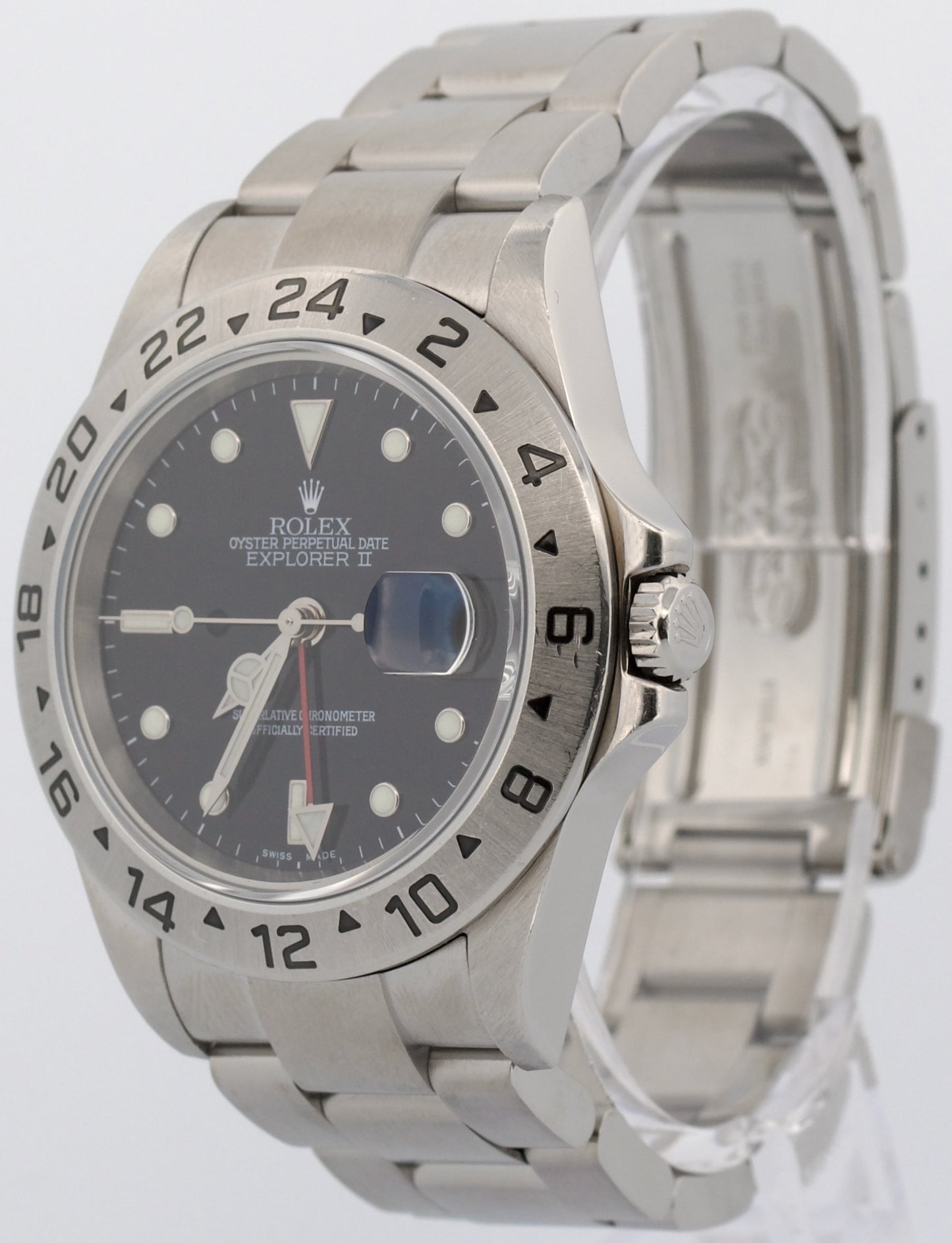 2006 PAPERS Rolex Explorer II 40mm BLACK Stainless Steel 16570 NO-HOLES BOX