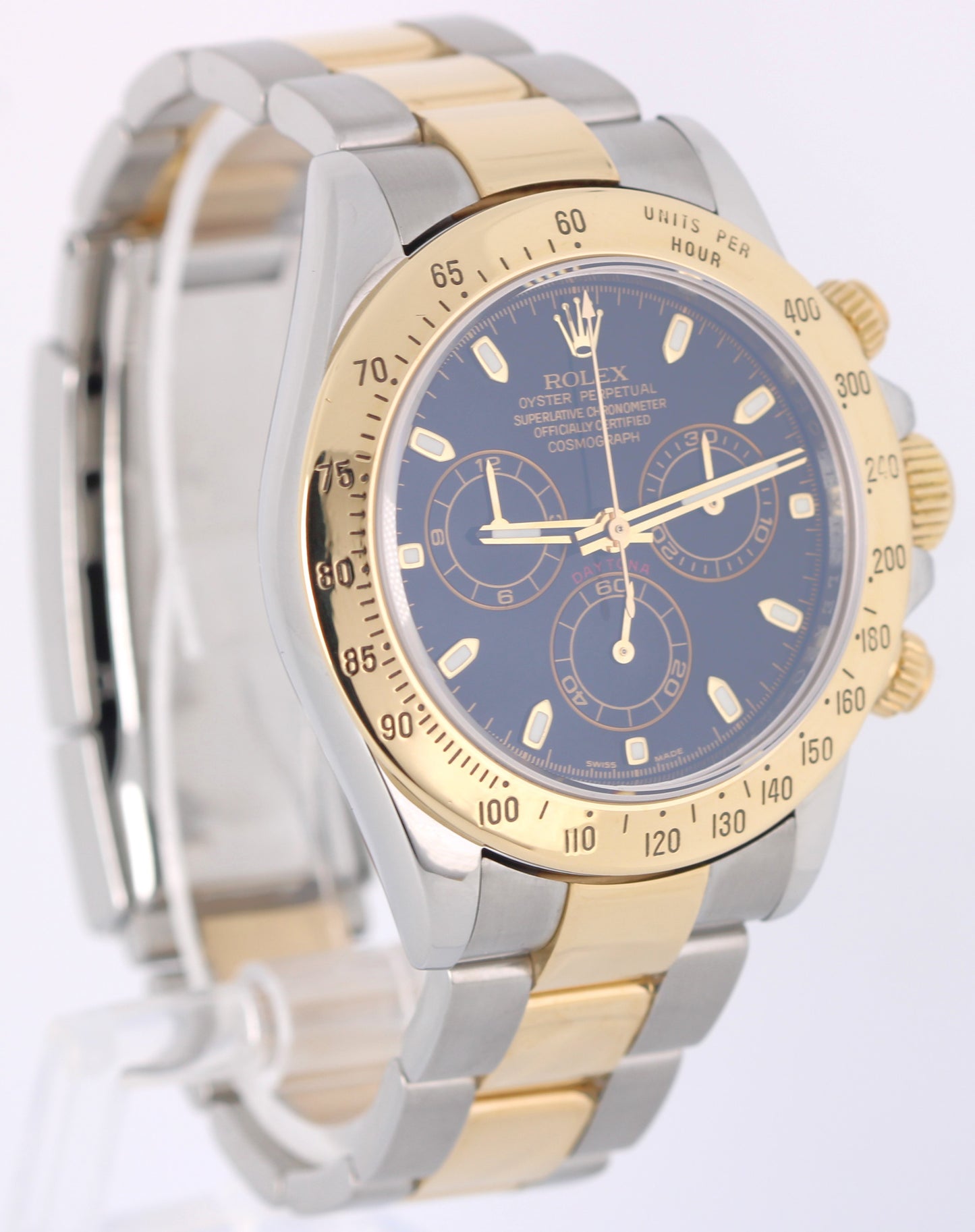 2009 PAPERS Rolex Daytona Cosmograph Two-Tone Gold Steel Black 40mm 116523 BOX
