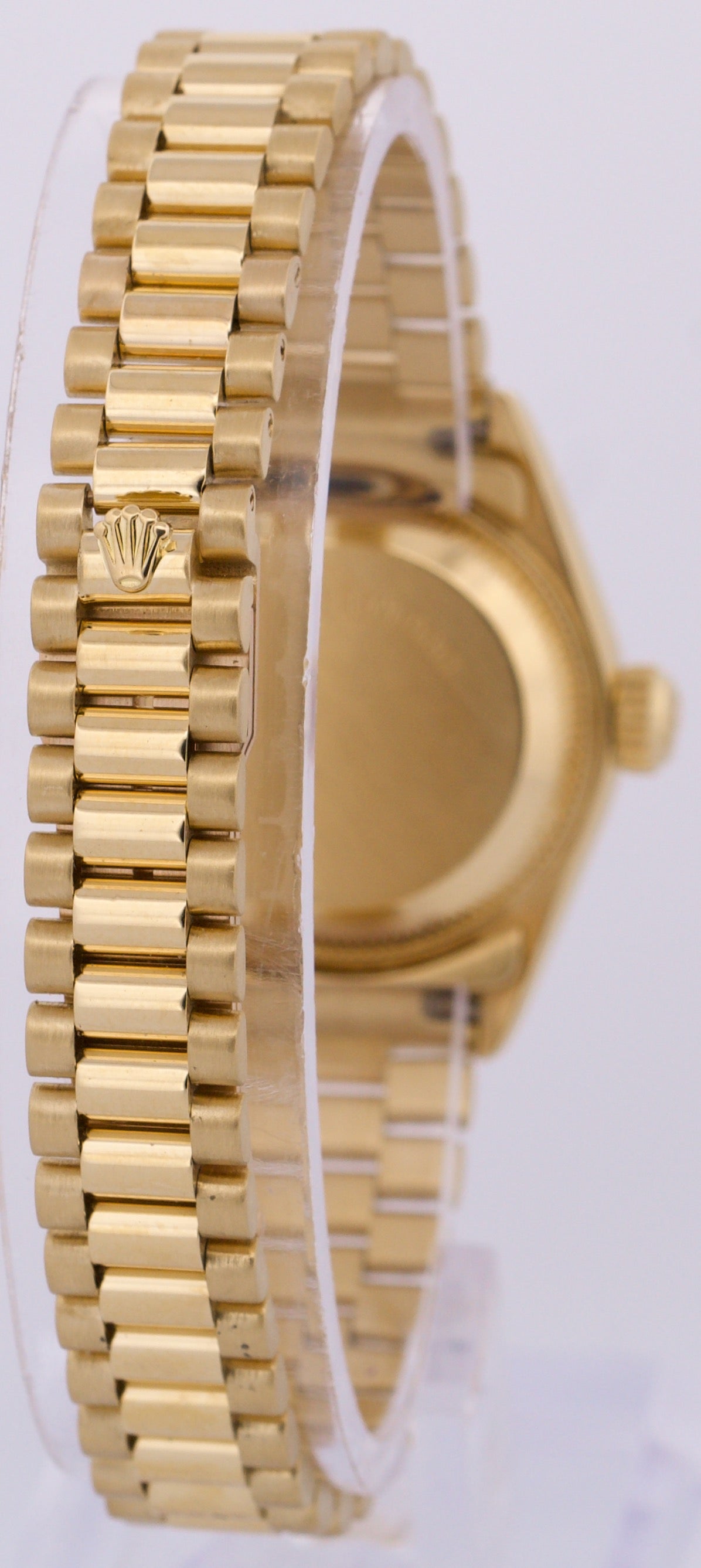 PAPERS Ladies Rolex DateJust President 26mm MOP DIAMOND 18K Gold 69178 BOX
