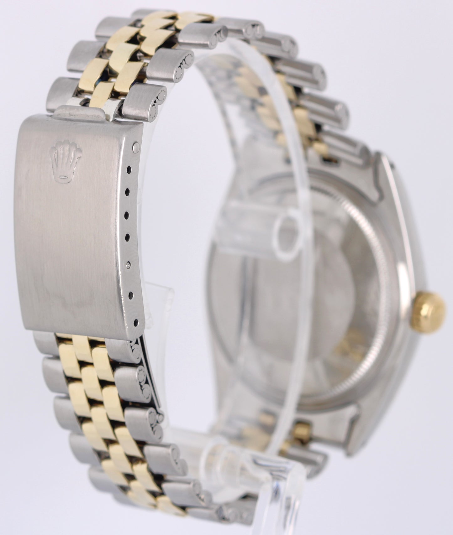VINTAGE Rolex DateJust Two-Tone 18k Gold Steel GREEN VIGNETTE 36mm 1601 Watch