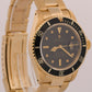 VINTAGE 1980 Rolex Submariner Date BLACK 18K Yellow Gold 40mm Oyster 16808 Watch