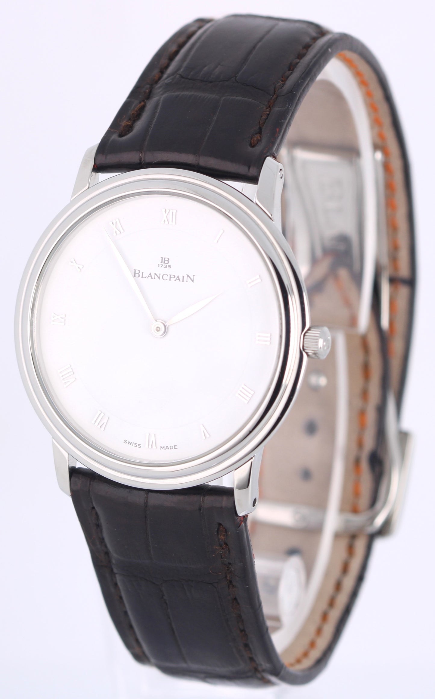 Blancpain Villeret Ultra-Slim Ultraplate White Roman 34mm 0021-1127-55 Watch