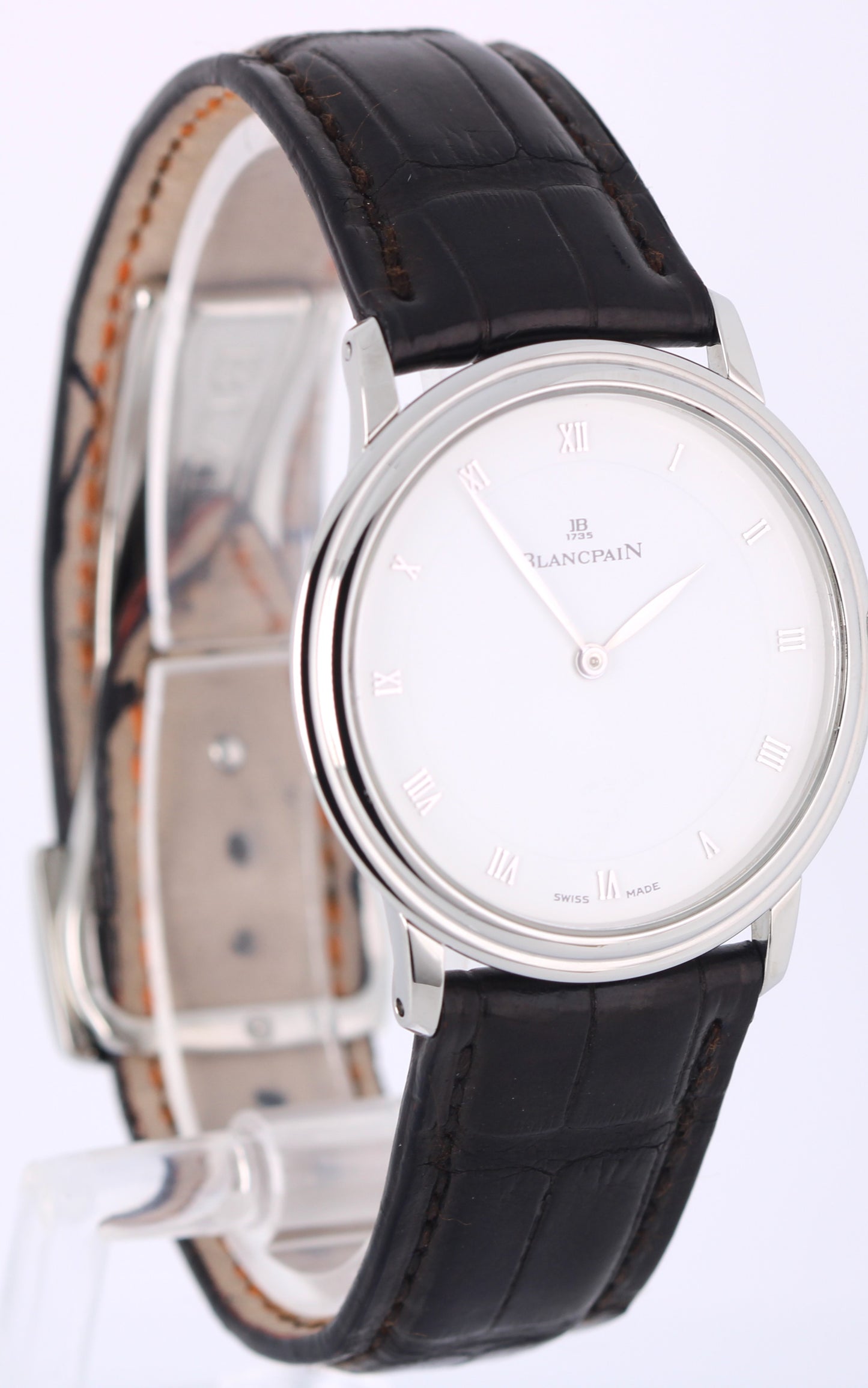 Blancpain Villeret Ultra-Slim Ultraplate White Roman 34mm 0021-1127-55 Watch