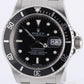 Rolex Submariner Date PAPERS Steel NO-HOLES REHAUT Black 40mm 16610 Watch BOX